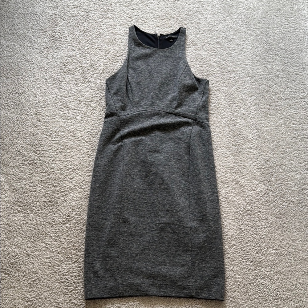 Banana Republic Gray Halter Sheath Midi Dress